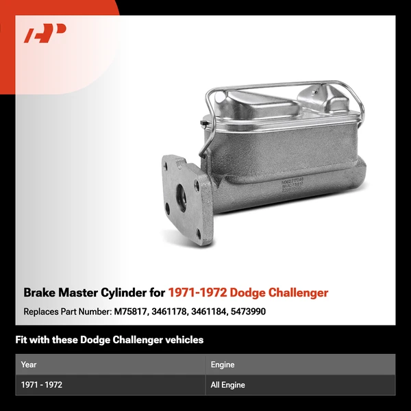 Brake Master Cylinder for 1971-1972 Dodge Challenger