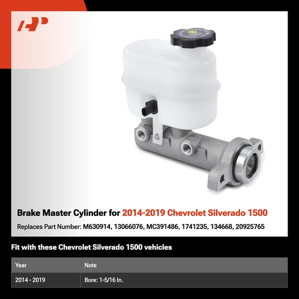 Brake Master Cylinder for 2014-2019 Chevrolet Silverado 1500