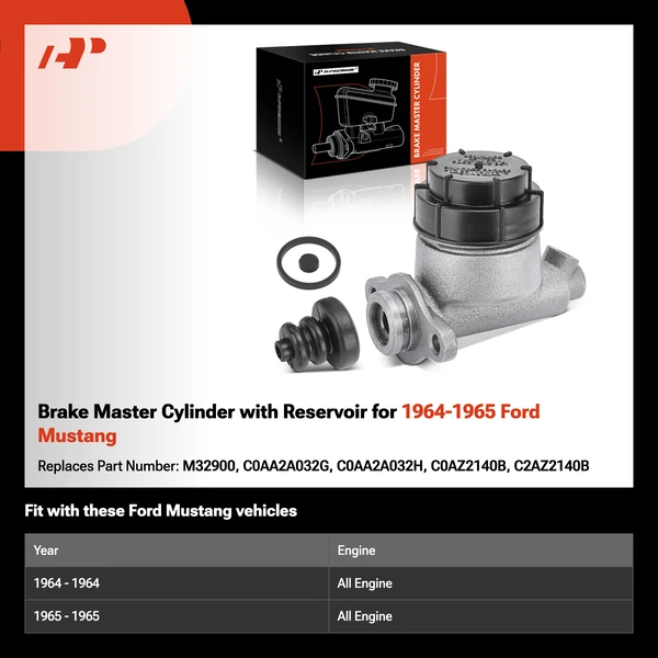 Brake Master Cylinder with Reservoir for 1964-1965 Ford Mustang