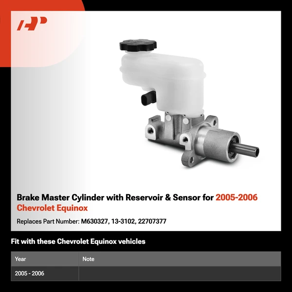 Brake Master Cylinder with Reservoir & Sensor for 2005-2006 Chevrolet Equinox