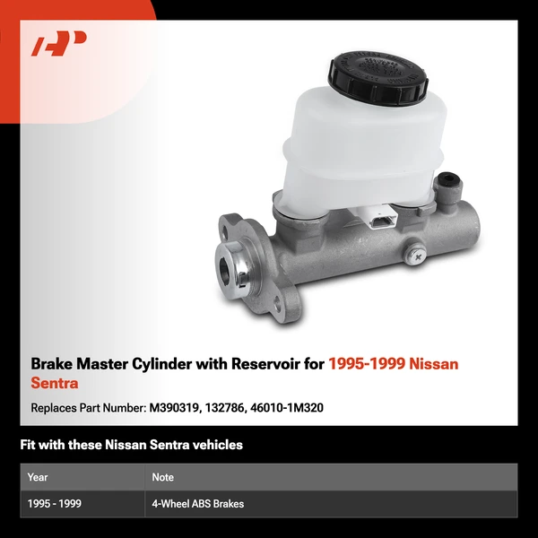 Brake Master Cylinder with Reservoir for 1995-1999 Nissan Sentra