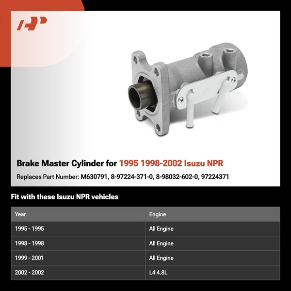 Brake Master Cylinder for 1995 1998-2002 Isuzu NPR