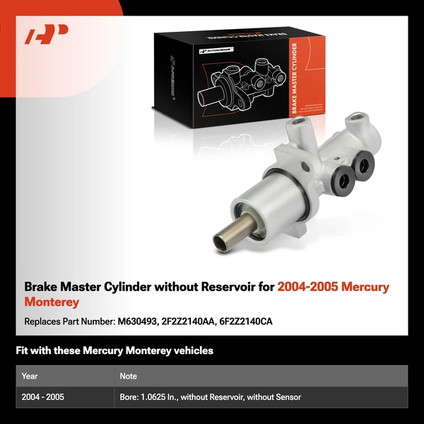 Brake Master Cylinder without Reservoir for 2004-2005 Mercury Monterey