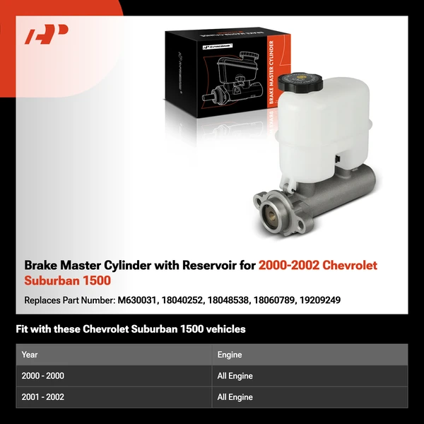 Brake Master Cylinder with Reservoir for 2000-2002 Chevrolet Suburban 1500