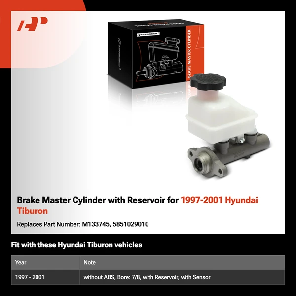 Brake Master Cylinder with Reservoir for 1997-2001 Hyundai Tiburon