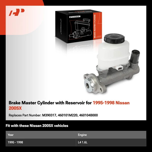 Brake Master Cylinder with Reservoir for 1995-1998 Nissan 200SX