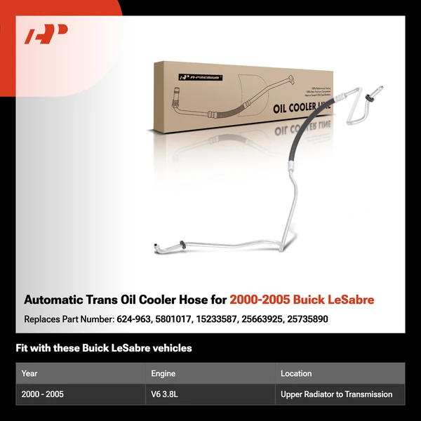 Automatic Trans Oil Cooler Hose for 2000-2005 Buick LeSabre