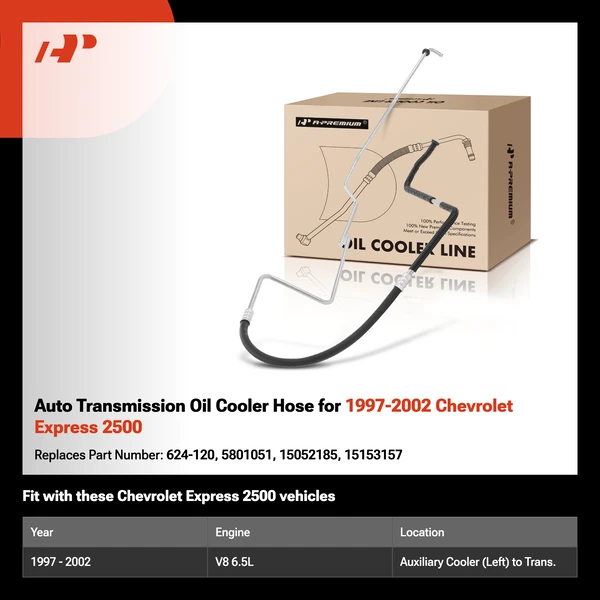 Auto Transmission Oil Cooler Hose for 1997-2002 Chevrolet Express 2500