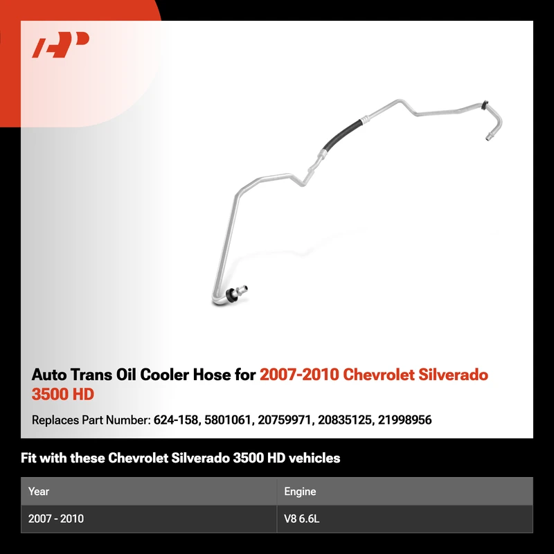 Auto Trans Oil Cooler Hose for 2007-2010 Chevrolet Silverado 3500 HD