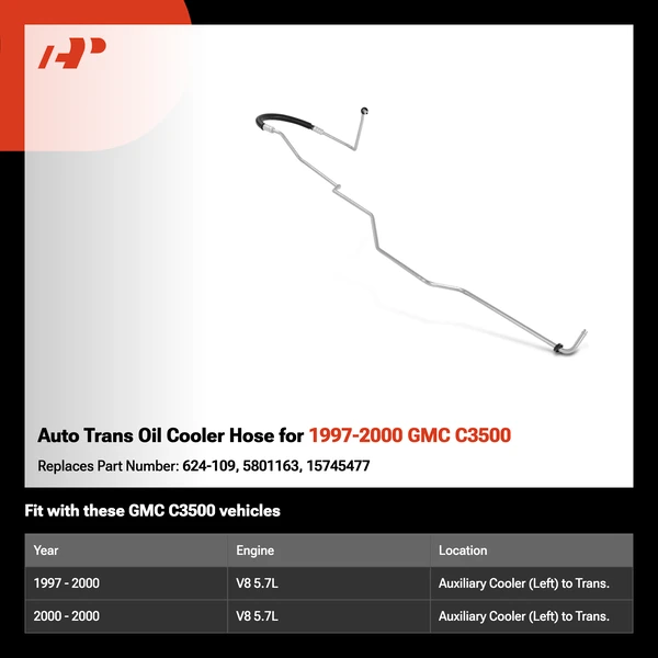 Auto Trans Oil Cooler Hose for 1997-2000 GMC C3500