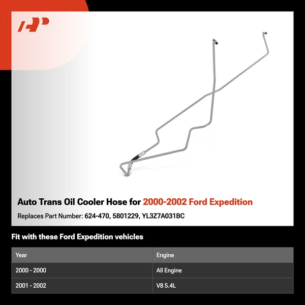 Auto Trans Oil Cooler Hose for 2000-2002 Ford Expedition