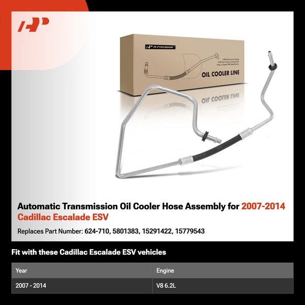 Automatic Transmission Oil Cooler Hose Assembly for 2007-2014 Cadillac Escalade ESV