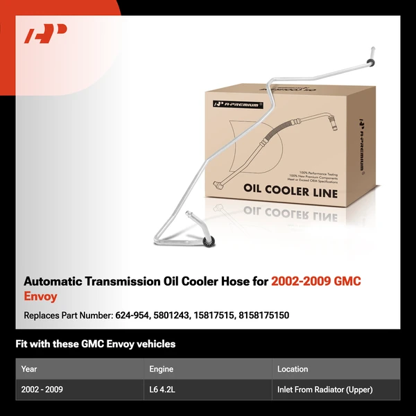 Automatic Transmission Oil Cooler Hose for 2002-2009 GMC Envoy
