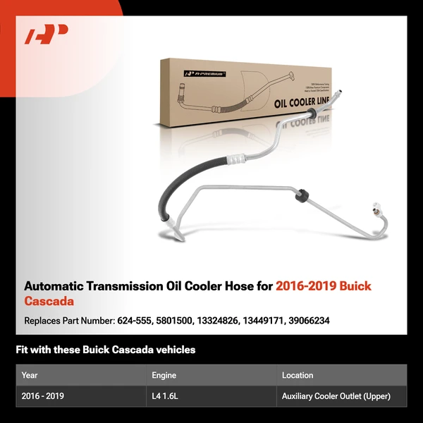 Automatic Transmission Oil Cooler Hose for 2016-2019 Buick Cascada