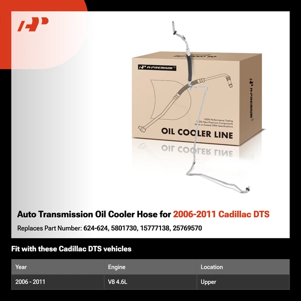Auto Transmission Oil Cooler Hose for 2006-2011 Cadillac DTS