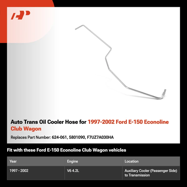 Auto Trans Oil Cooler Hose for 1997-2002 Ford E-150 Econoline Club Wagon