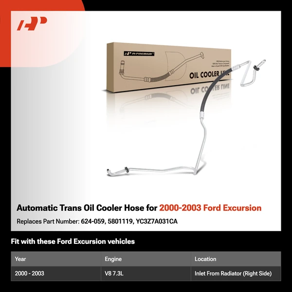 Automatic Trans Oil Cooler Hose for 2000-2003 Ford Excursion