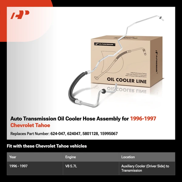 Auto Transmission Oil Cooler Hose Assembly for 1996-1997 Chevrolet Tahoe