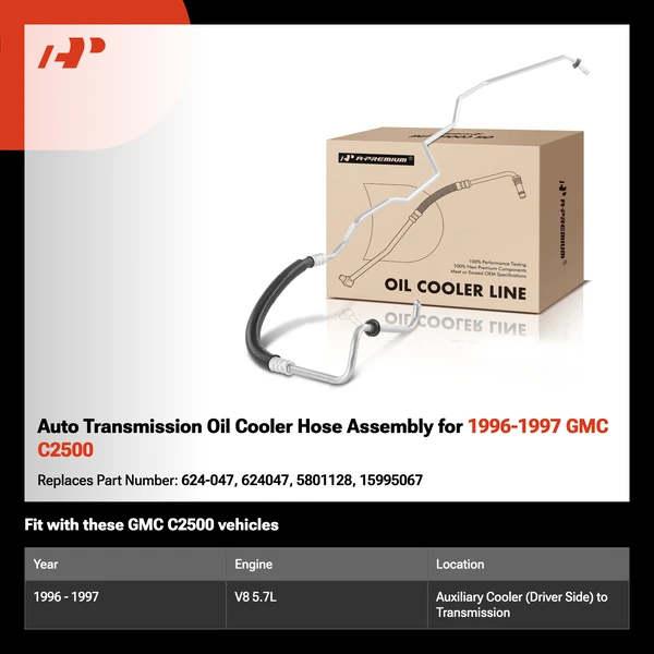 Auto Transmission Oil Cooler Hose Assembly for 1996-1997 GMC C2500