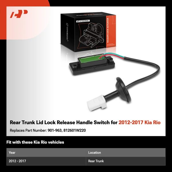 Rear Trunk Lid Lock Release Handle Switch for 2012-2017 Kia Rio