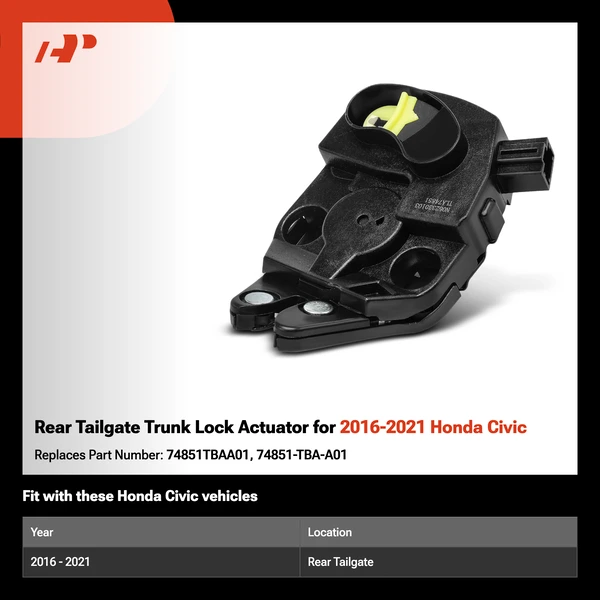 Rear Tailgate Trunk Lock Actuator for 2016-2021 Honda Civic