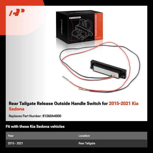 Rear Tailgate Release Outside Handle Switch for 2015-2021 Kia Sedona