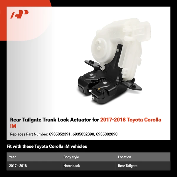 Rear Tailgate Trunk Lock Actuator for 2017-2018 Toyota Corolla iM