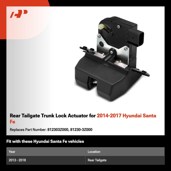 Rear Tailgate Trunk Lock Actuator for 2014-2017 Hyundai Santa Fe