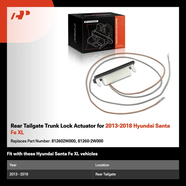 Rear Tailgate Trunk Lock Actuator for 2013-2018 Hyundai Santa Fe XL