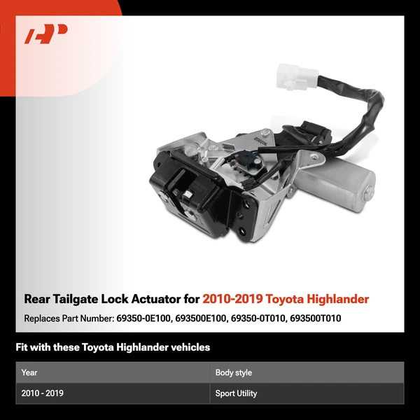 Rear Tailgate Lock Actuator for 2010-2019 Toyota Highlander