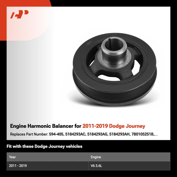 Engine Harmonic Balancer for 2011-2019 Dodge Journey