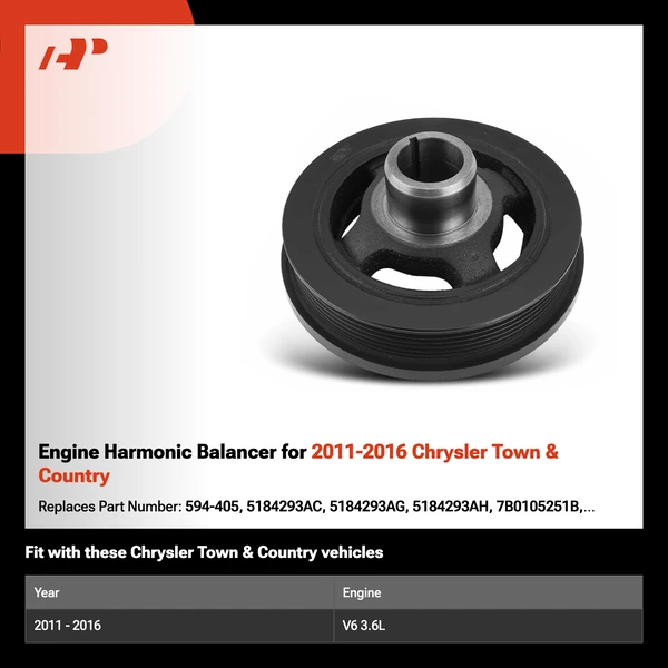 Engine Harmonic Balancer for 2011-2016 Chrysler Town & Country