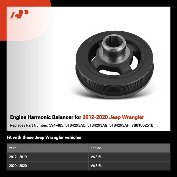 Engine Harmonic Balancer for 2012-2020 Jeep Wrangler