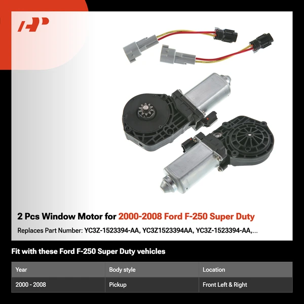 2 Pcs Window Motor for 2000-2008 Ford F-250 Super Duty
