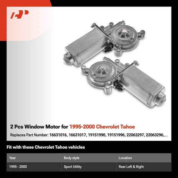 2 Pcs Window Motor for 1995-2000 Chevrolet Tahoe