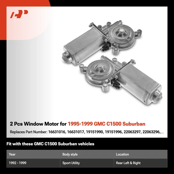 2 Pcs Window Motor for 1995-1999 GMC C1500 Suburban
