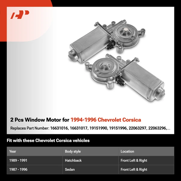 2 Pcs Window Motor for 1994-1996 Chevrolet Corsica