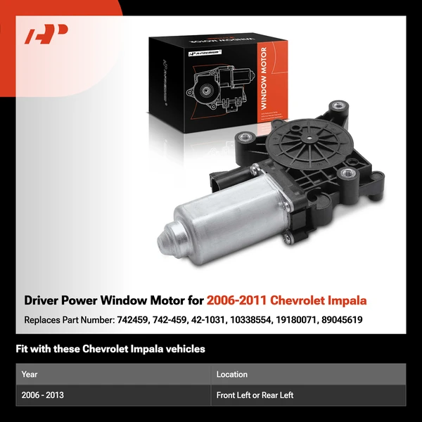 Driver Power Window Motor for 2006-2011 Chevrolet Impala