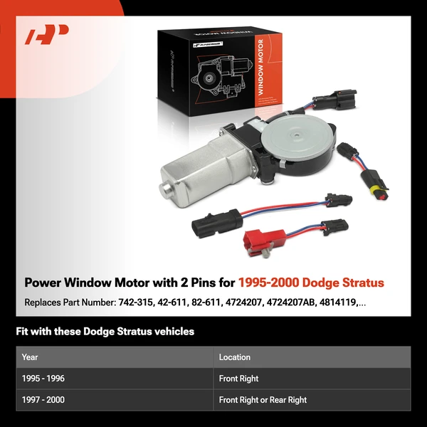Power Window Motor with 2 Pins for 1995-2000 Dodge Stratus
