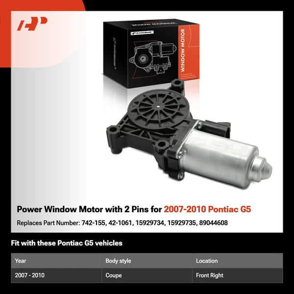 Power Window Motor with 2 Pins for 2007-2010 Pontiac G5