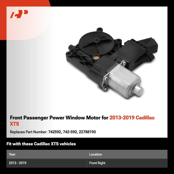 Front Passenger Power Window Motor for 2013-2019 Cadillac XTS