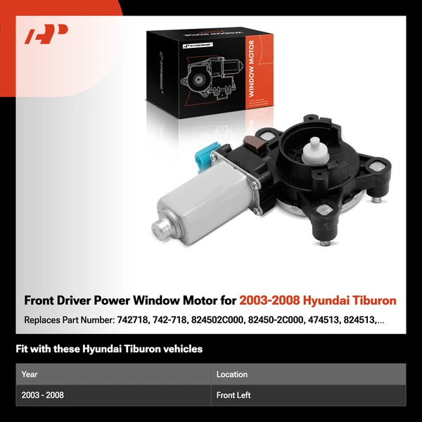 Front Driver Power Window Motor for 2003-2008 Hyundai Tiburon