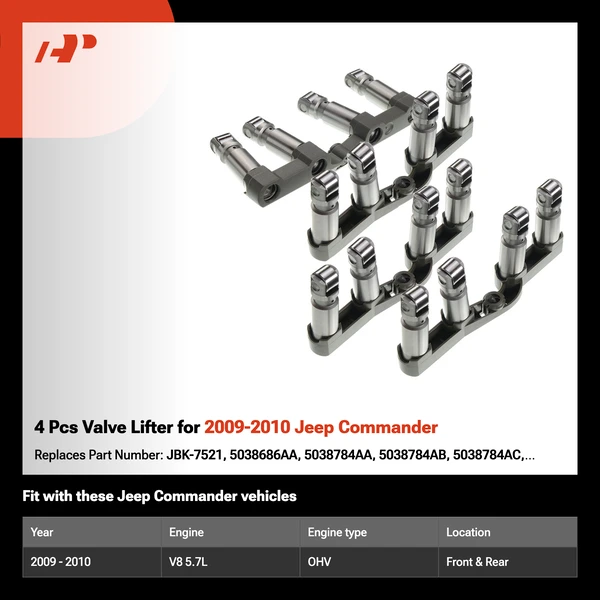 4 Pcs Valve Lifter for 2009-2010 Jeep Commander