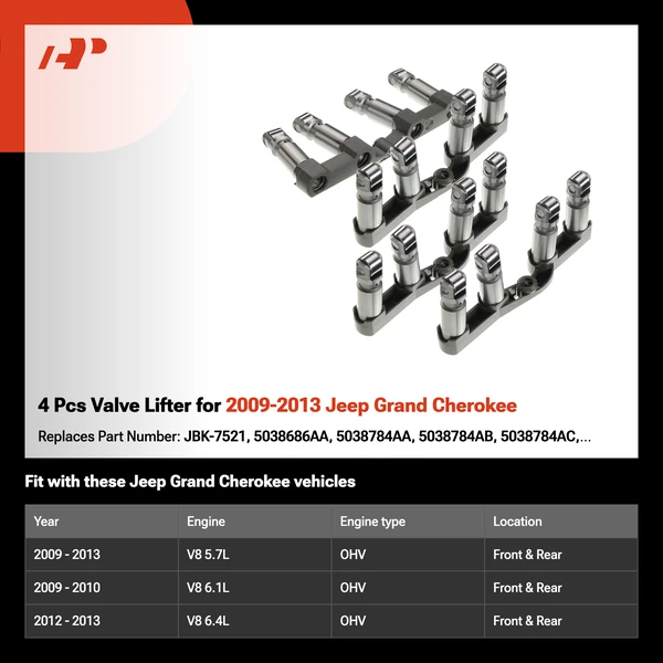 4 Pcs Valve Lifter for 2009-2013 Jeep Grand Cherokee