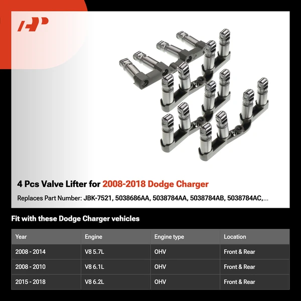 4 Pcs Valve Lifter for 2008-2018 Dodge Charger