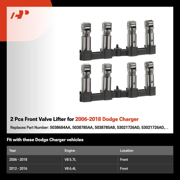 2 Pcs Front Valve Lifter for 2006-2018 Dodge Charger