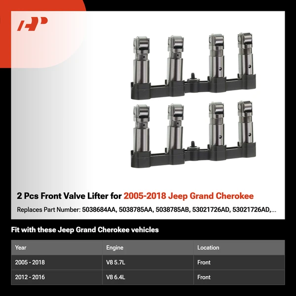 2 Pcs Front Valve Lifter for 2005-2018 Jeep Grand Cherokee