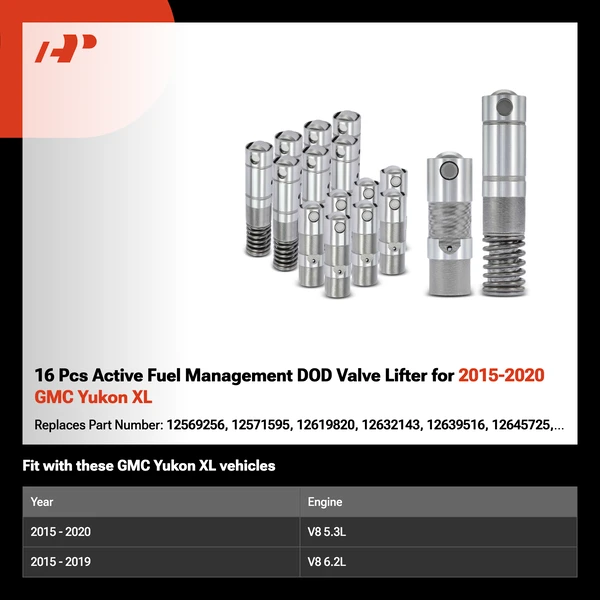 16 Pcs Active Fuel Management DOD Valve Lifter for 2015-2020 GMC Yukon XL