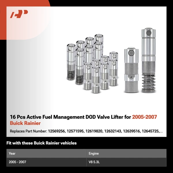 16 Pcs Active Fuel Management DOD Valve Lifter for 2005-2007 Buick Rainier
