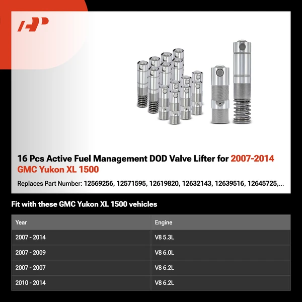 16 Pcs Active Fuel Management DOD Valve Lifter for 2007-2014 GMC Yukon XL 1500